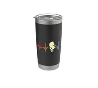 Cardiograma Retro Caballito de Mar Amante Latido Corazón Vaso térmico de acero inoxidable de doble pared