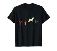 Cardiograma retro de la línea de pulso del pastor alemán Camiseta