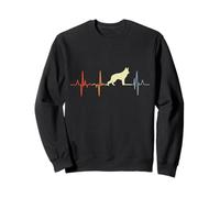 Cardiograma retro de la línea de pulso del pastor alemán Sudadera