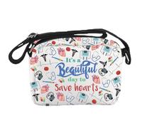 Cardiólogo, regalo de cirujano cardíaco, regalo con texto en inglés "It's A Beautiful Day To Save Hearts", bolsa cruzada para médico del corazón, Bolsa de corazones, Medium
