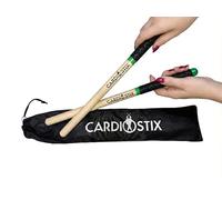 CardioStix - Baquetas de cardio de madera de nogal americano de alta calidad para batería, fitness, clase aeróbica, ejercicios y entrenamientos, antideslizantes, calidad de 8 onzas