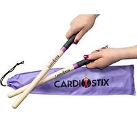 CardioStix - Baquetas de cardio de madera de nogal americano de alta calidad para batería, fitness, clase aeróbica, ejercicios y entrenamientos, antideslizantes, calidad de 8 onzas