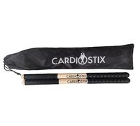 CardioStix Paquete de 8.5 onzas (1 par con bolsa) baquetas cardiovasculares de madera de nogal americano de doble agarre de alta calidad, para batería, fitness, clase aeróbica, ejercicios (negro con