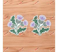 Cardo Flor Escocés Escocia Pegatinas de vinilo - Set de 2 Brillante Estilo C, 10.2cm - para Coche Barco Portátil Taza