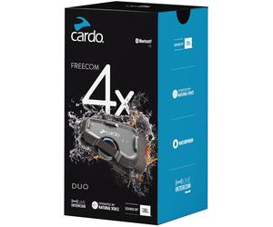 Cardo Freecom 4x Duo Sistema de comunicación Pack Doble, negro