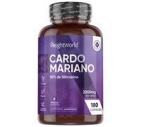 Cardo Mariano - 2000 mg 180 cápsulas - Suplemento Detox para Salud del Hígado y Apoyo Digestivo
