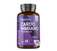Cardo Mariano 2000mg - 180 Cápsulas, 80% de Silimarina del Extracto Natural de Cardo Mariano 40:1 - Suplemento de Milk Thistle para 6 Meses de Suministro - Apto para Veganos, Sin OGM