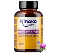 Cardo Mariano, Alcachofa y Diente de León - 180 Cápsulas, 6 Meses - Silimarina 80% de Extracto 25:1 - Con Colina y Sílice Natural de Bambú - Vegano y Sin Gluten -Milk Thistle Forte Kinoko life