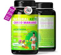 Cardo mariano alcachofa y diente de leon 2355 mg/día | 120 Cardo mariano capsulas con 80% Silimarina | Detox adelgazante potente | detox higado graso |alcachofa 800mg| diente de leon 800mg| Curcuma
