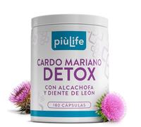 Cardo Mariano Alcachofa y Diente De Leon PiùLife, 180 Cápsulas | 2 al Día, 500 mg de Extracto de Milk Thistle Titulado al 80% Silimarina, con Zinc, Suplemento Detox Hígado e Intestino