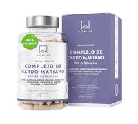Cardo Mariano Capsulas (80% de Silimarina) Alta Potencia 15000mg (Extracto 25:1) con Extracto de Alcachofa, Diente de León, Desmodium y Colina - 120 Milk Thistle Suplementos para Detox Higado
