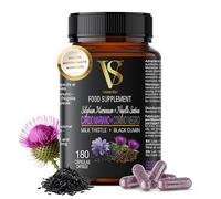 Cardo Mariano en Cápsulas con Comino Negro - Detox Hígado y Limpieza Hepática, Apoya Higado Graso y Pérdida de Peso, Milk Thistle, Vitaminas Naturales, Potente Diurético - VS essentials (180 cáps.)