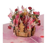 Cardology Tarjeta emergente con corona floral | Tarjetas del Día de San Valentín, Tarjetas del Día de la Madre o Tarjetas de Aniversario para Ella | Tarjeta hecha a mano Corona floral 15cm x 20cm