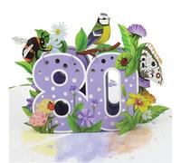 Cardology Tarjeta emergente de 80 cumpleaños - Tarjeta de 80 cumpleaños para mujer 30cm x 15cm