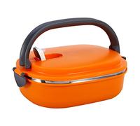 cardyven Caja de almuerzo térmico, caja de almacenamiento de alimentos con aislamiento de acero inoxidable, contenedor de alimentos a prueba de fugas de 1 capa con arqueado para trabajar,
