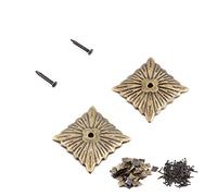 cardyven Cañas de tapicería de bronce vintage de 100 piezas, tachuelas de muebles decorativos para sofá, zapatos, artesanías de hierro antiguo con acabado de bronce rojo verde (21 * 21 mm)