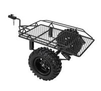 cardyven RC Trailer, Metal RC Bucket Trailer Simulation Trailing Car Metal Bucket Trailer Simulation Trailing Car Black Mini Hauling Behind Car for D90 SCX10 CC01 1/10 DIY Parts