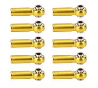 cardyven Tie Rod End, 10Pcs Aluminium Alloy M4 Positive and Negative Thread Tie Push Link Rod Joint Front Tie Rod Set Left Right Tie Rod End Kit For 1/10 Model RC Car (Gold)