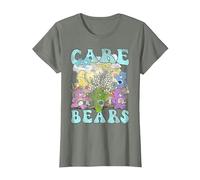 Care Bears Garden Festival Camiseta, Mujer, Verde Militar Jaspeado, 3XL