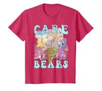 Care Bears Garden Festival Camiseta, Niños, Rojo Jaspeado, 10 años