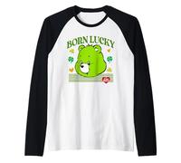 Care Bears Good Luck Bear Born Lucky St. Patrick's Day Camiseta Manga Raglan