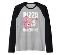 Care Bears Love A Lot Bear Pizza is My Valentine Camiseta Manga Raglan