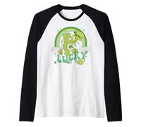 Care Bears St. Patrick's Day Lucky Bear Rainbow Portrait Camiseta Manga Raglan