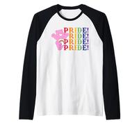 Care Bears Stacked Pride Rainbow Cheer Bear Camiseta Manga Raglan