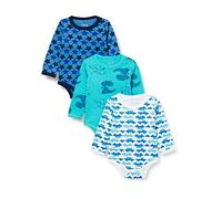Care Bodies de Manga Larga Unisex Bebés, Pack de 3, Azul Marino Oscuro, 3-6 Meses