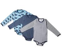 Care Bodies de Manga Larga Unisex Bebés, Pack de 3, Deep Skye Blue (720), 1-2 Meses