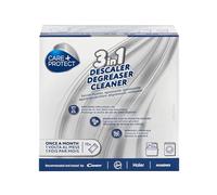 CARE + PROTECT 3 de 1 Descalcificador, Desengrasante, higienizante | Para Lavavajillas y Lavadora, Polvo Universal, Uso Mensual durante 12 Meses, Elimina Cal, Grasa y Olores