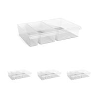 CARE + PROTECT Kit de organizadores de frigorífico 3 tamaños, transparentes, encajan perfectamente en diferentes estantes de la nevera, optimizan el uso del espacio, 1,6 l, 3,1 l, 5,0 l