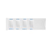 Care & Serve® Dispensador de medicamentos para 1 día / dispensador de pastillas con 4 compartimentos, color blanco (200 unidades)