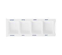 Care & Serve® Dispensador de medicamentos XL con 4 compartimentos extragrandes, color blanco, 190 unidades