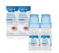 Care+, Solución Oftálmica Hidratante Forte, 0.4% Hialuronato de Sodio y L-Carnitina, Alivio Ojos Secos, Colirio Hidratante Compatible con Lentes de Contacto, 10 ml x 2 uds