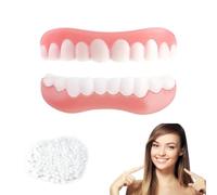 Care Spring 1 Par Prótesis Dental De Silicona Dientes Postizos Temporales, Carillas Dentales Ajustables Para Cubrir Dientes Picados, Dentadura Postiza De Boca Completa, Talla Única