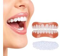 Care Spring Protesis Dental Cosméticas 2 Pares Dentaduras Postizas Reales Para Hombres Mujeres, Falsos Dientes De Silicona Superior E Inferior, Carillas Dentales Ajustables Para Cubrir Dientes Picados