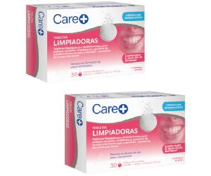 Care+ Tabletas Efervescentes Limpiadoras para Dentaduras Postizas 2x30 uds