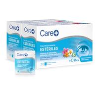 Care+, Toallitas Oftálmicas Estériles, Higiene de Párpados, Pestañas y Borde Palpebral, Con Aloe Vera, Caléndula, Manzanilla y Lirio, 60 Toallitas