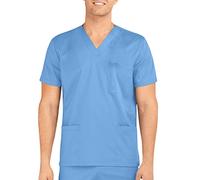 Care Workers Male Short Tops V Blusa Pocket T Neck Shirt Manga Solid Men T Shirts (Blue, XL)