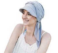 CAREBELL Gorra Amalfi con Cintas largas para Alopecia, pérdida de Cabello, Cáncer en Tejido de bambú (Gris Perla 63)