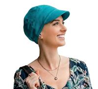 CAREBELL Gorra Oncológica/Modelo Capri/con Visera/Tejido de bambú/Quimioterapia y Alopecia/Perdida de Cabello/Cómodo y Trranspirable/Ocean