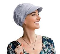 CAREBELL Gorra Oncológica/Modelo Capri/con Visera/Tejido de bambú/Quimioterapia y Alopecia/Pieles Sensibles/Pérdida de Cabello/Gris Perla