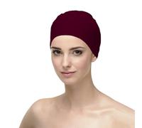 CAREBELL Gorro Oncológico para Dormir - Modelo Natalia en Varios Tonos, Tejido de Algodón, específico para Quimioterapia y Alopecia (FR/ES, Letras, Talla única, Burdeos)