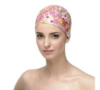 CAREBELL Gorro Oncológico para Dormir - Modelo Natalia en Varios Tonos, Tejido de Algodón, específico para Quimioterapia y Alopecia (FR/ES, Letras, Talla única, Estampado Floral)