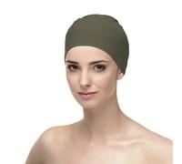 CAREBELL Gorro Oncológico para Dormir - Modelo Natalia en Varios Tonos, Tejido de Algodón, específico para Quimioterapia y Alopecia (FR/ES, Letras, Talla única, Caqui)