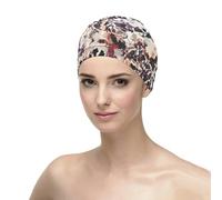 CAREBELL Gorro Oncológico para Dormir - Modelo Natalia en Varios Tonos, Tejido de Algodón, específico para Quimioterapia y Alopecia (FR/ES, Letras, Talla única, Estampado)
