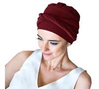 CAREBELL Turbante Confort/Quimioterapia y Radioterapia/Tejido de Bambú/Cómodo y Transpirable/con Volumen Frontal/Varias Tonalidades/Burdeos 18