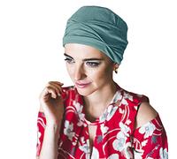 CAREBELL Turbante Mar/Tejido de Bambú/Cómodo y Transpirable/Ideal para Quimioterapia y Alopecia/Básico/Hecho a mano es España/AGUAMARINA 22