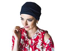 CAREBELL Turbante MAR/Tejido de Bambú/Ideal para Quimioterapia y Alopecia/Varias Tonalidades/Hecho a Mano en España/Básico y Cómodo/AZUL MARINO 08